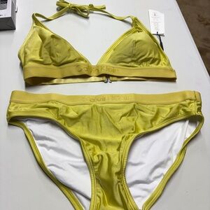 Calvin Klein shimmer pear Bikini set size XL - new with tags